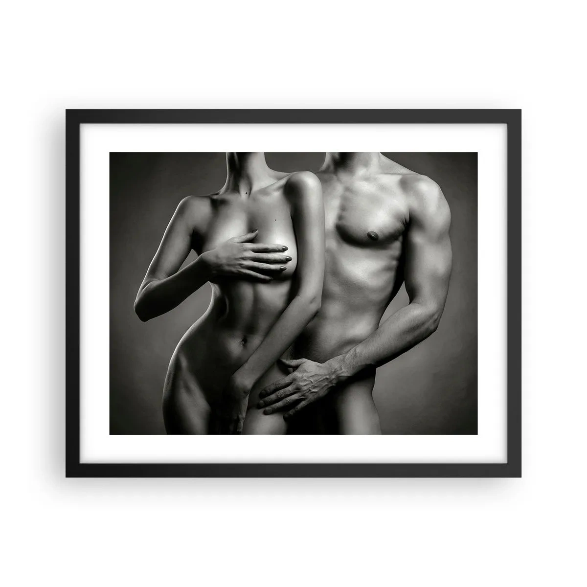 Affisch i svart ram - Adam och Eva - 50x40 cm