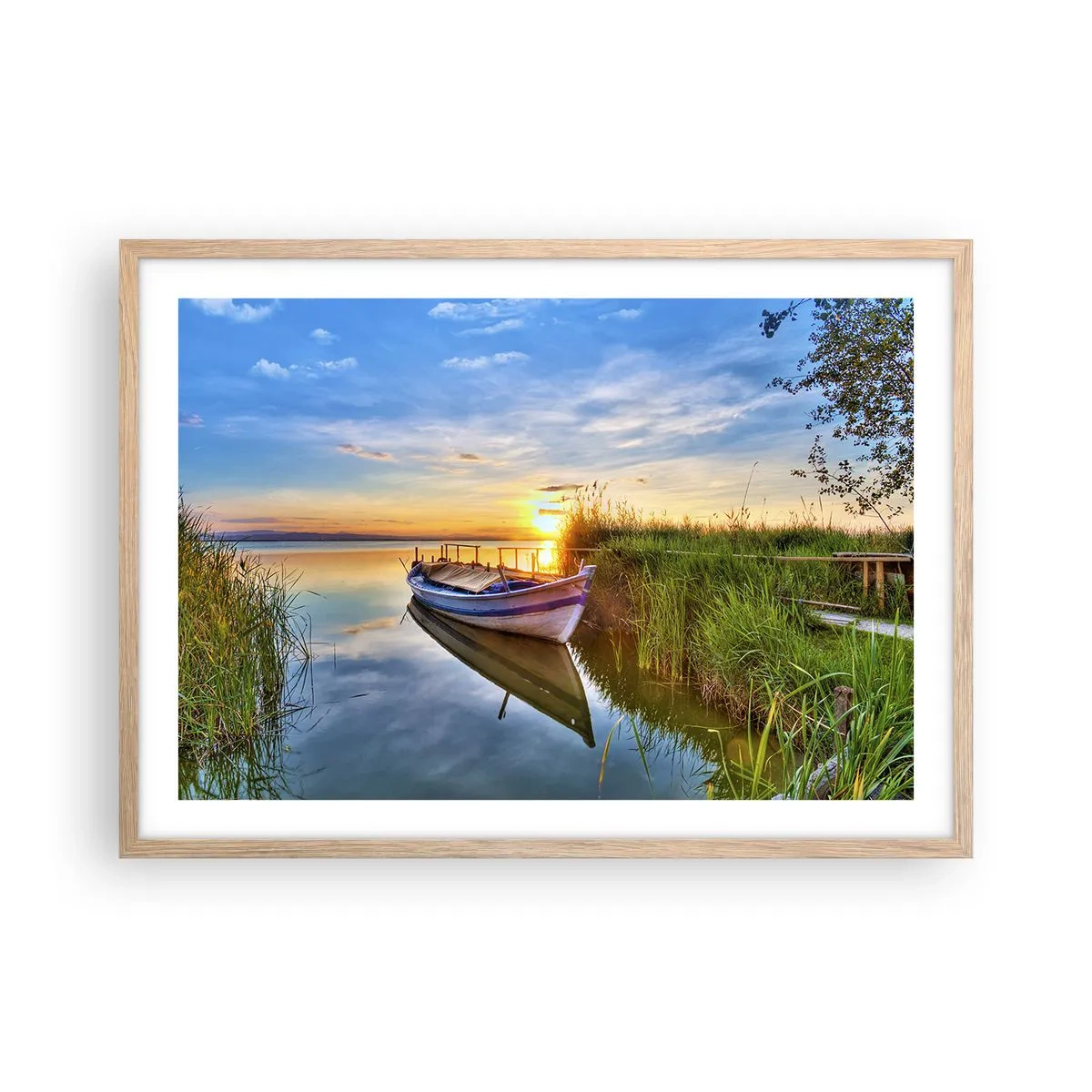 Affisch i ram av ljusek - Uppfyllda drömmars vik - 70x50 cm