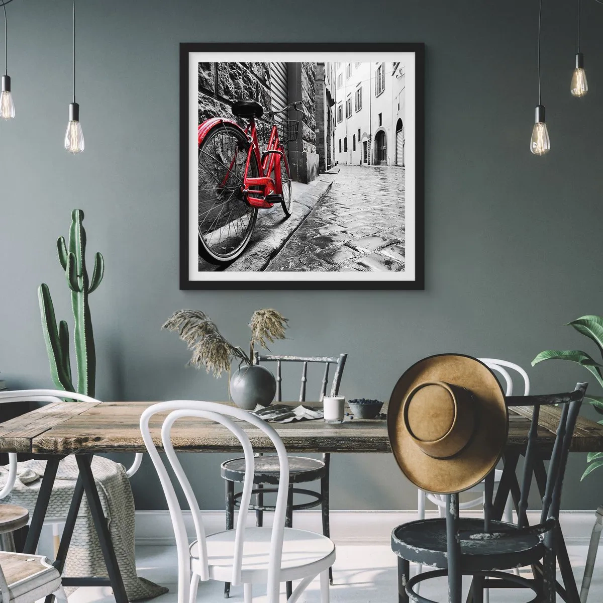 Affisch i svart ram - Den riktiga skönheten åldras inte - 50x50 cm