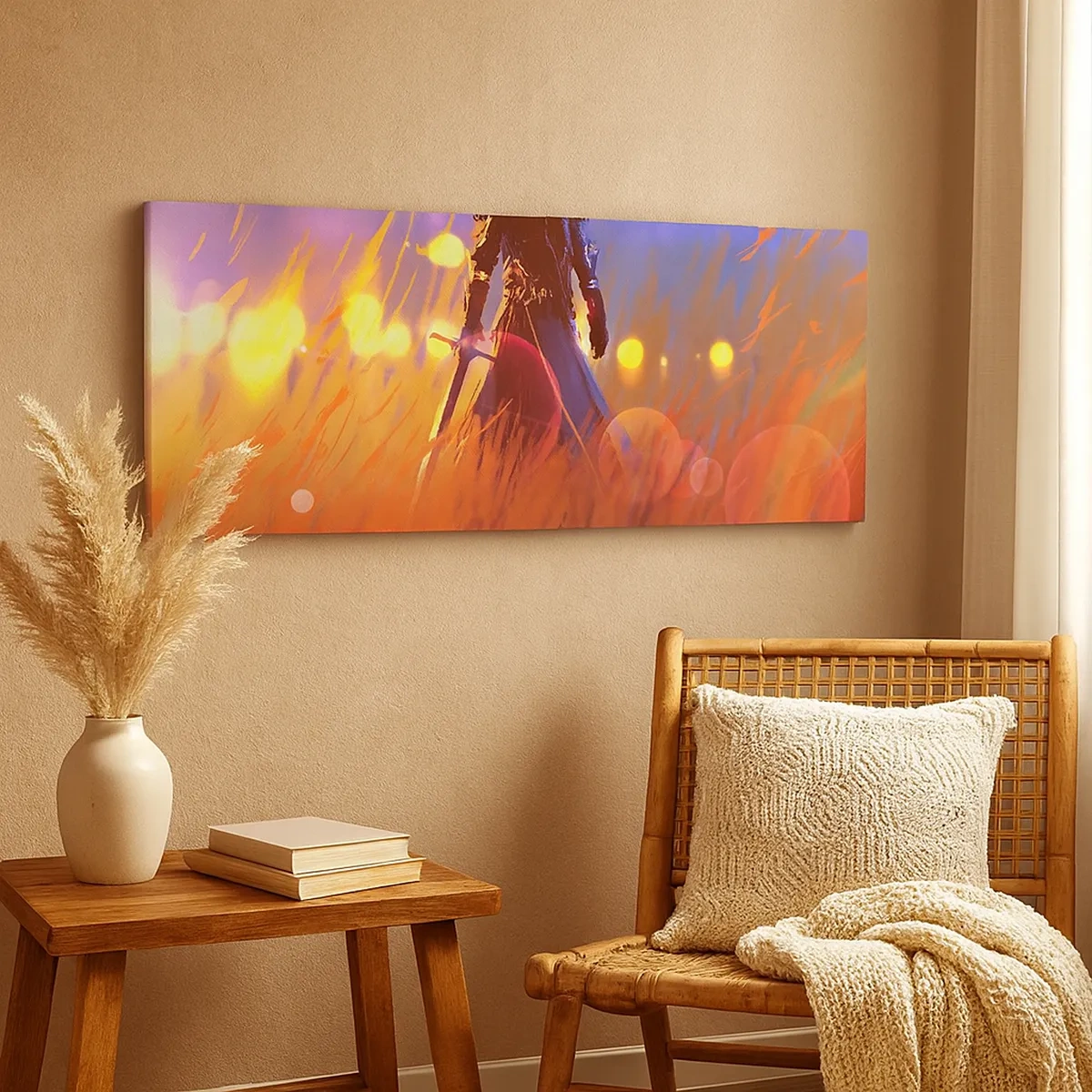 Canvastavla - Bild på duk - Vandrande riddare - 30x30 cm