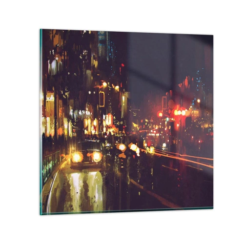 Glastavla - Bild på glas - Doppad i nattljuset - 30x30 cm