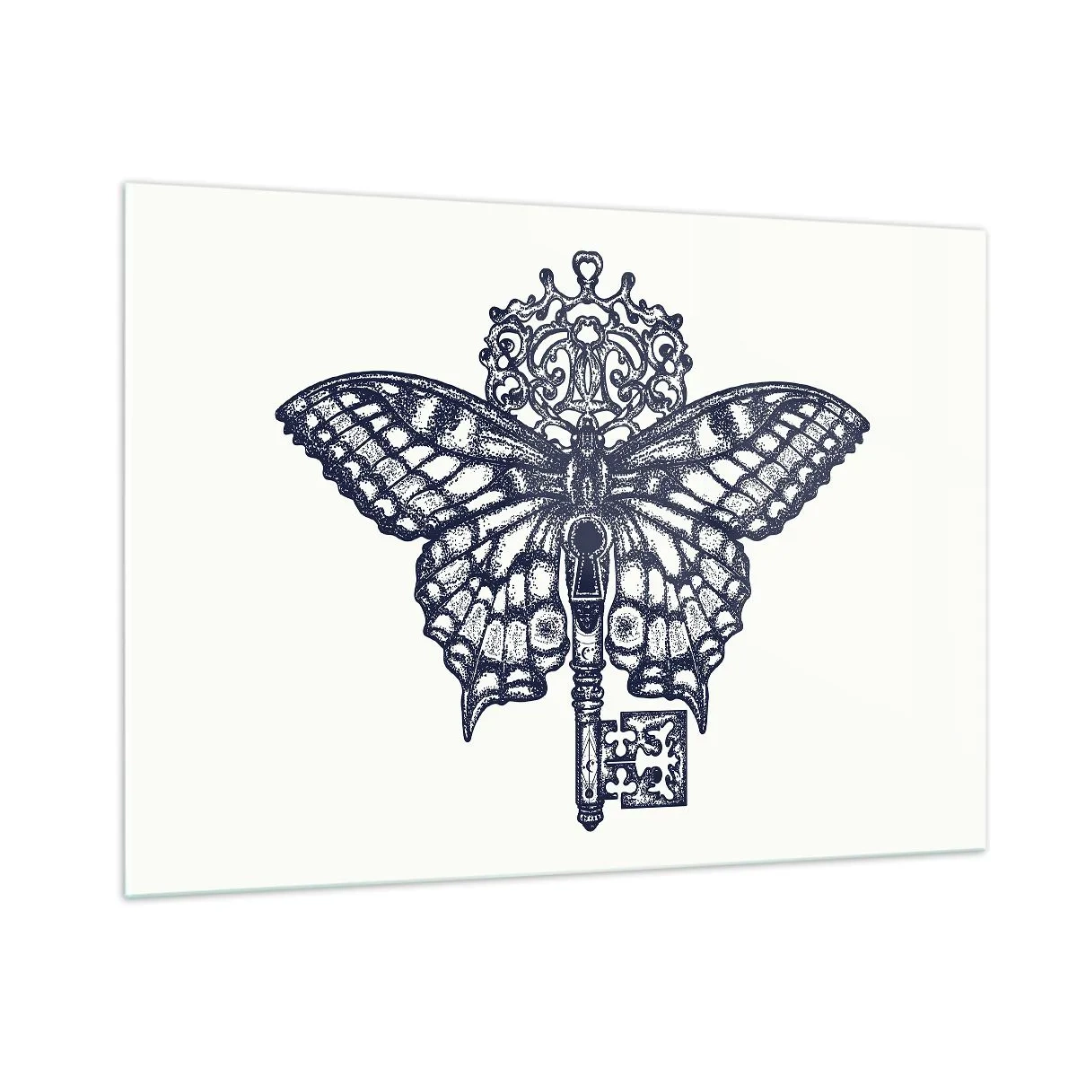 Glastavla - Bild på glas - Hjärtats alla hemligheter - 100x70 cm