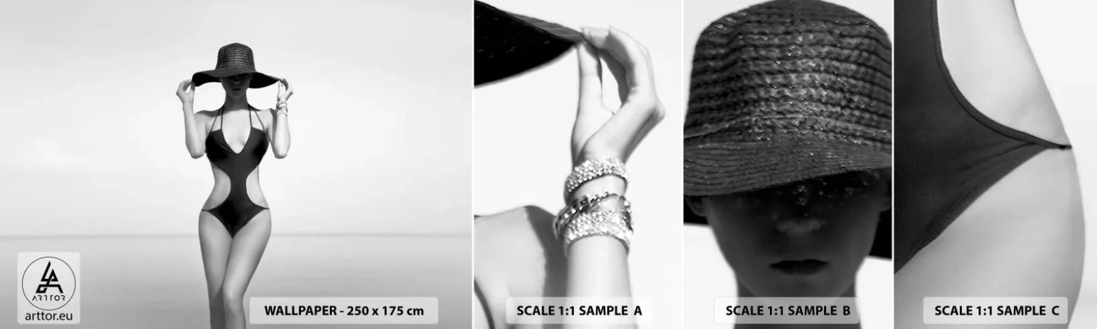 Fototapet Prov Standard Eco - Mitt förnamn är: Elegans - Kvinna, Strand, Mode - 100x30 cm