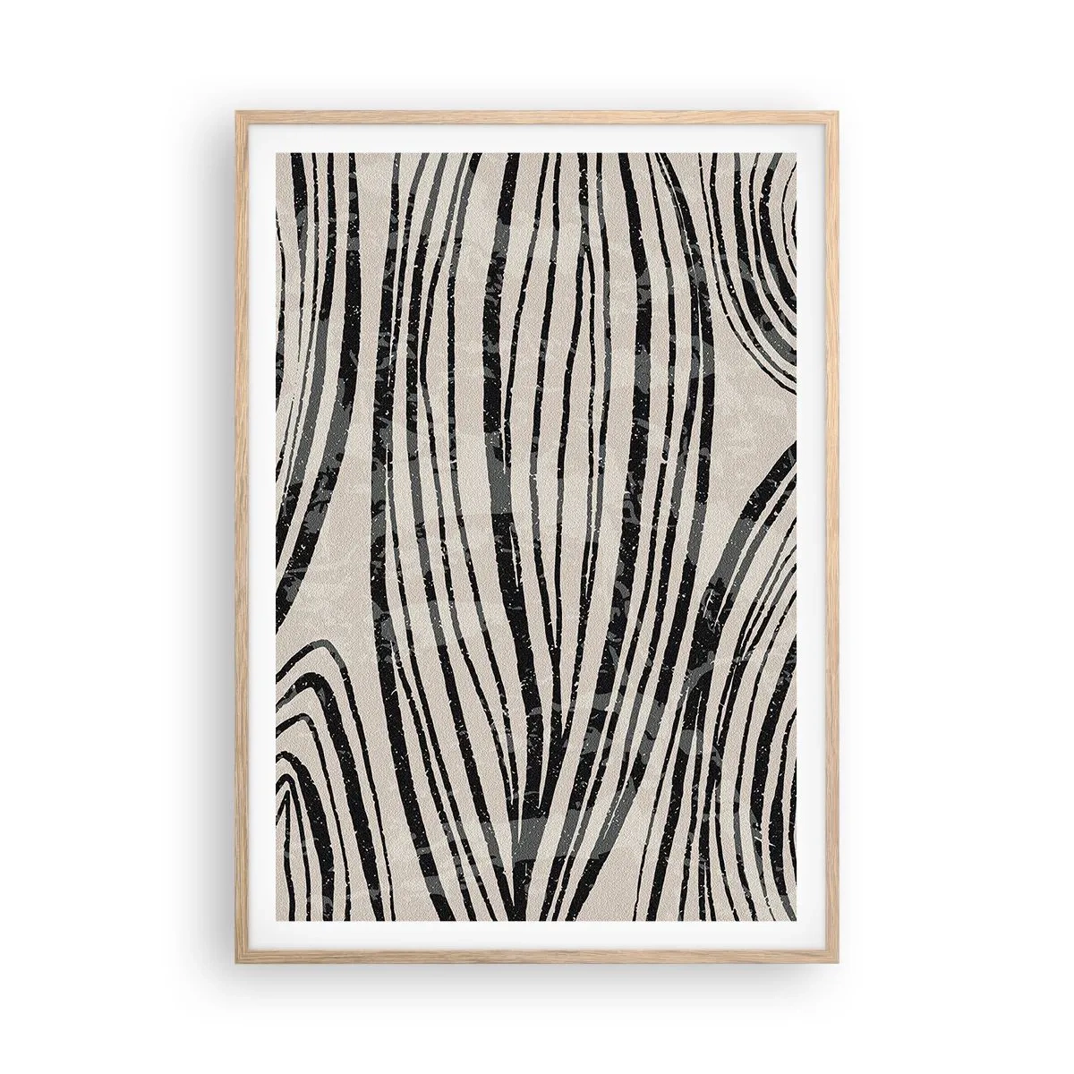 Affisch i ram av ljusek - Stänk av linjer - 70x100 cm