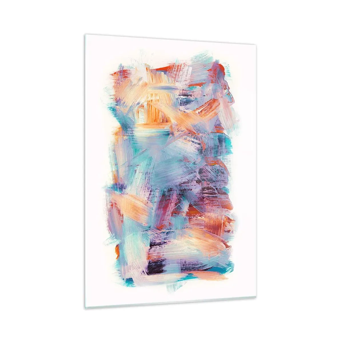 Glastavla - Bild på glas - Färgglad röra - 50x70 cm
