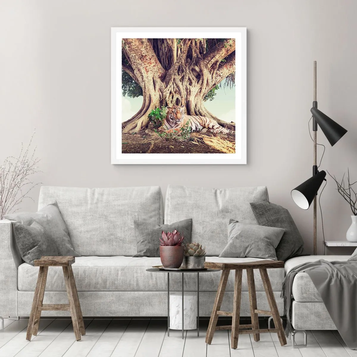 Affisch i vit ram - Vi från Första Moseboken - 60x60 cm