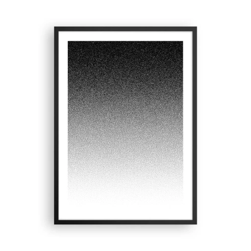 Affisch i svart ram - Minimalistisk svartvit toning i ett prickigt mönster - 50x70cm - Mot ljuset - Modern väggdekoration för vardagsrum och sovrum ARTTOR