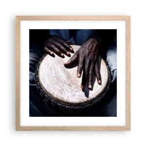 Affisch i ram av ljusek - Lev efter din rytm - 40x40 cm