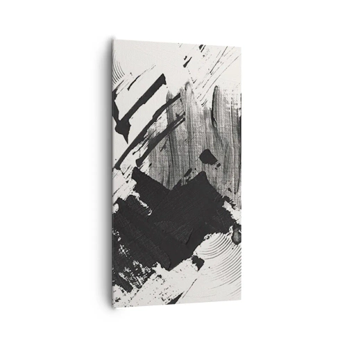 Canvastavla - Bild på duk - Abstraktion - uttrycket av svart - 65x120 cm