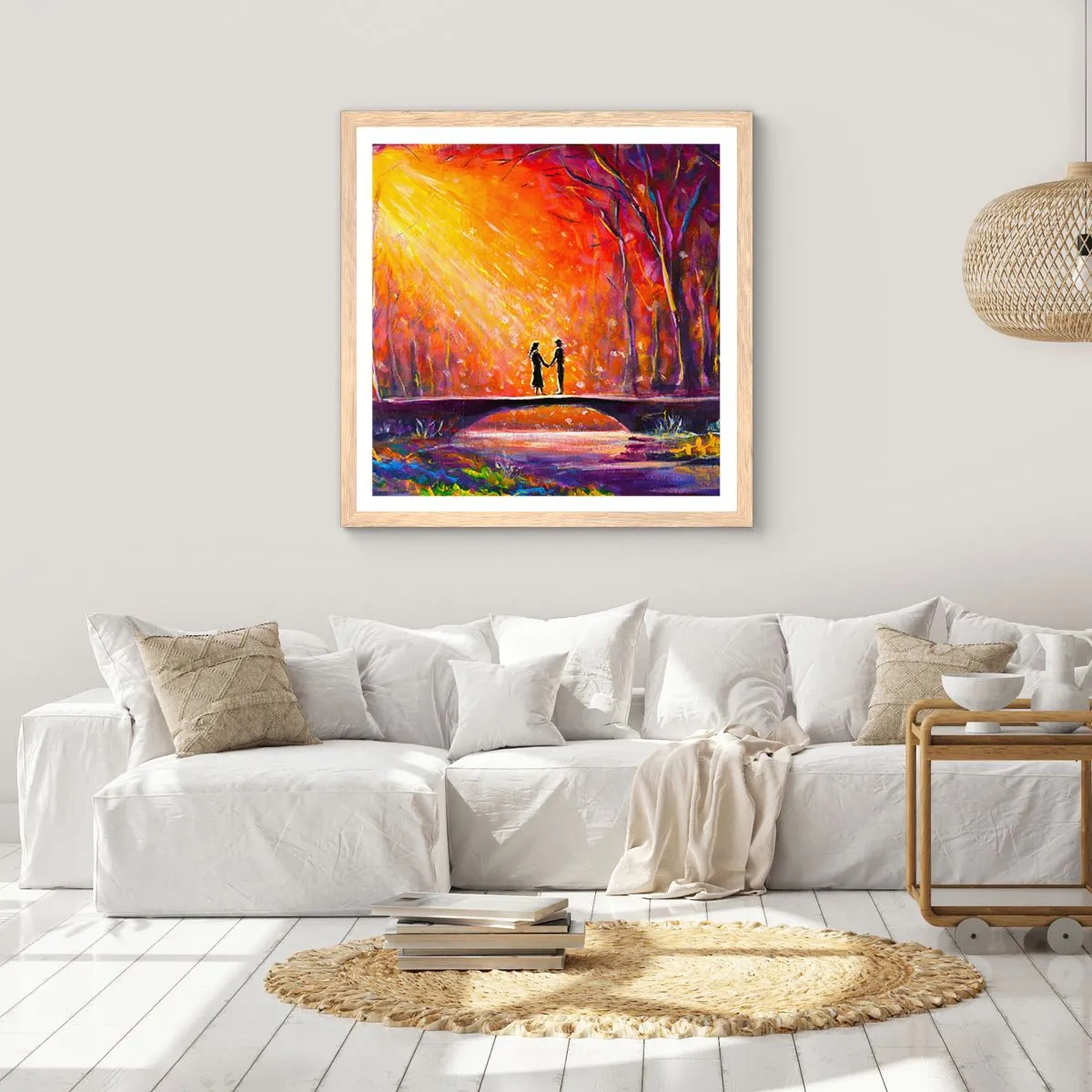 Affisch i ram av ljusek - Himlen älskar också dem - 60x60 cm