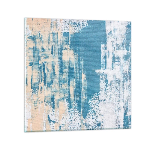 Glastavla - Bild på glas - Genom istapp - 70x70 cm