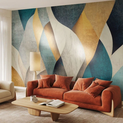 Fototapet Premium Sand - Rytm och vågrörelse - Abstraktion, Bit, Utsliten - 300x210 cm