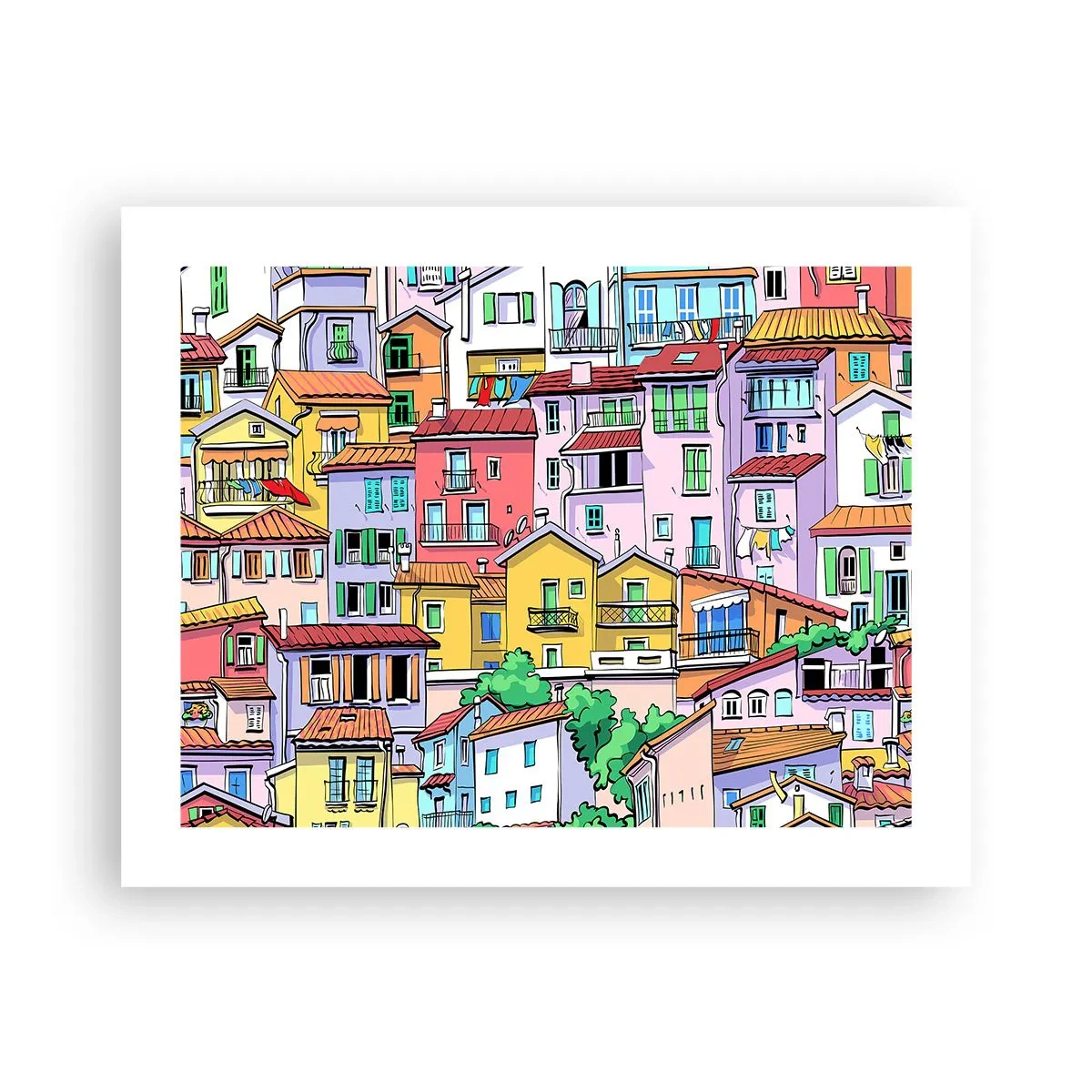 Affisch - Gladlynt stad - 50x40 cm