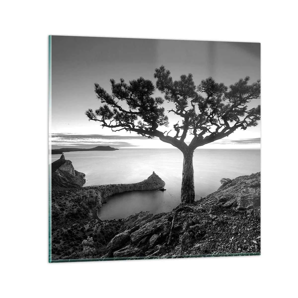 Glastavla - Bild på glas - Ro enda fram till horisonten - 40x40 cm