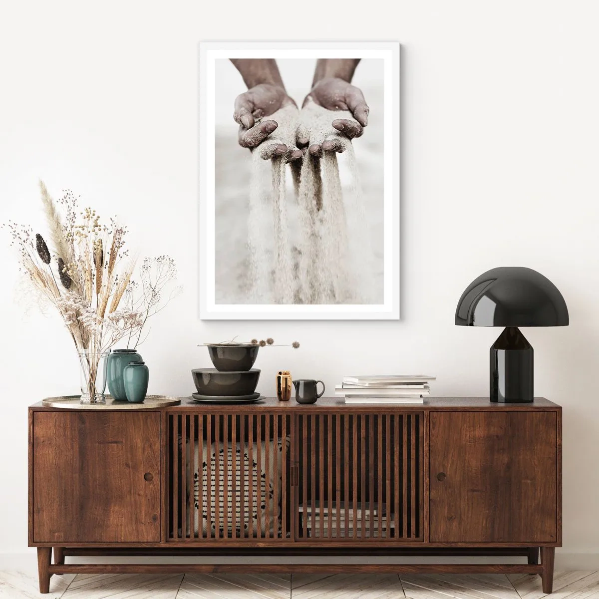 Affisch i vit ram - Med dessa händer... - 61x91 cm