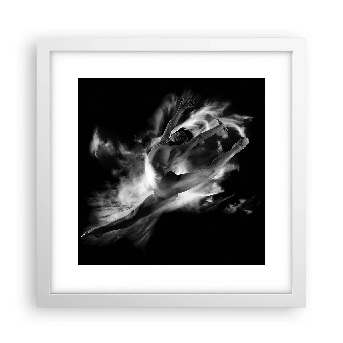 Affisch i vit ram - Fångad i luften - 30x30 cm