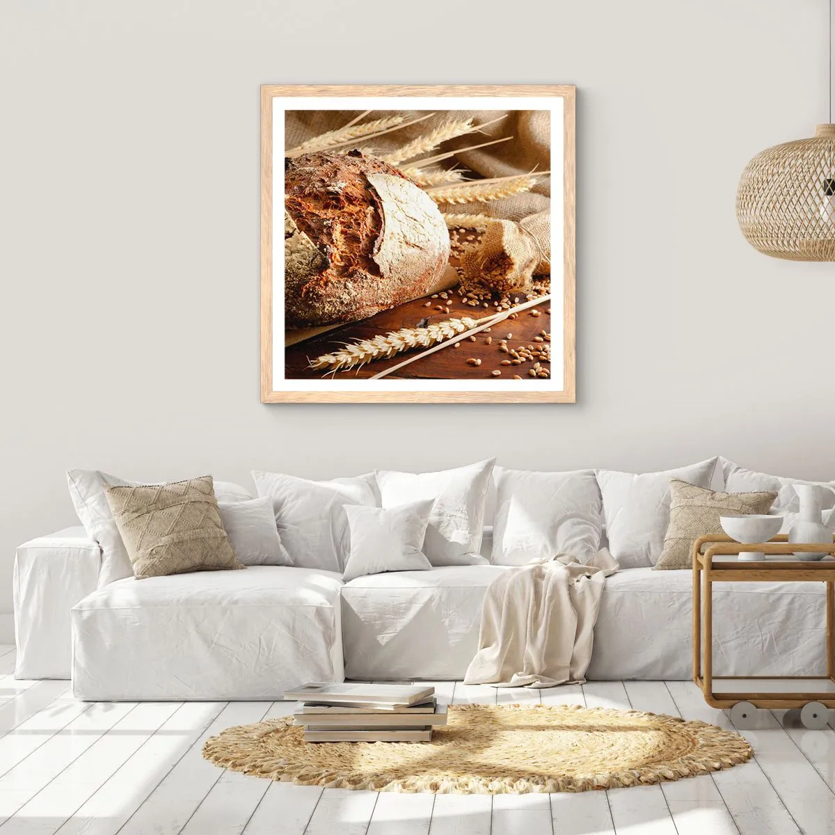 Affisch i ram av ljusek - Aptitlig, doftande, knaprig - 40x40 cm