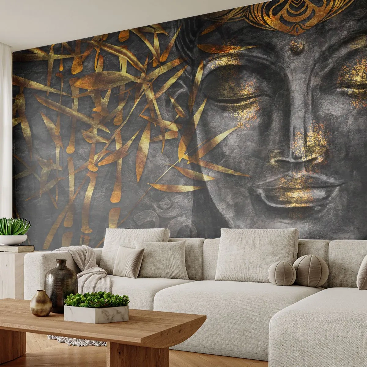 Fototapet Premium Canvas - Känn lugnet - Buddha, Kultur, Asien - 300x210 cm
