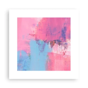 Affisch - Rosa, blått och en gnutta ljus - 30x30 cm