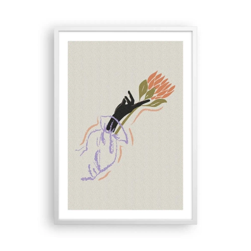 Affisch i vit ram - En systerlig beröring - 50x70 cm