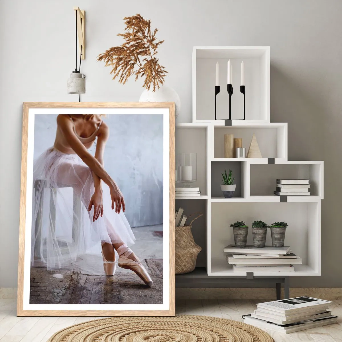 Affisch i ram av ljusek - Innan rampljuset tänds - 50x70 cm