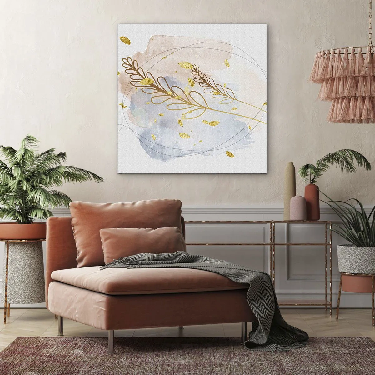 Canvastavla - Bild på duk - En gyllene explosion - 60x60 cm