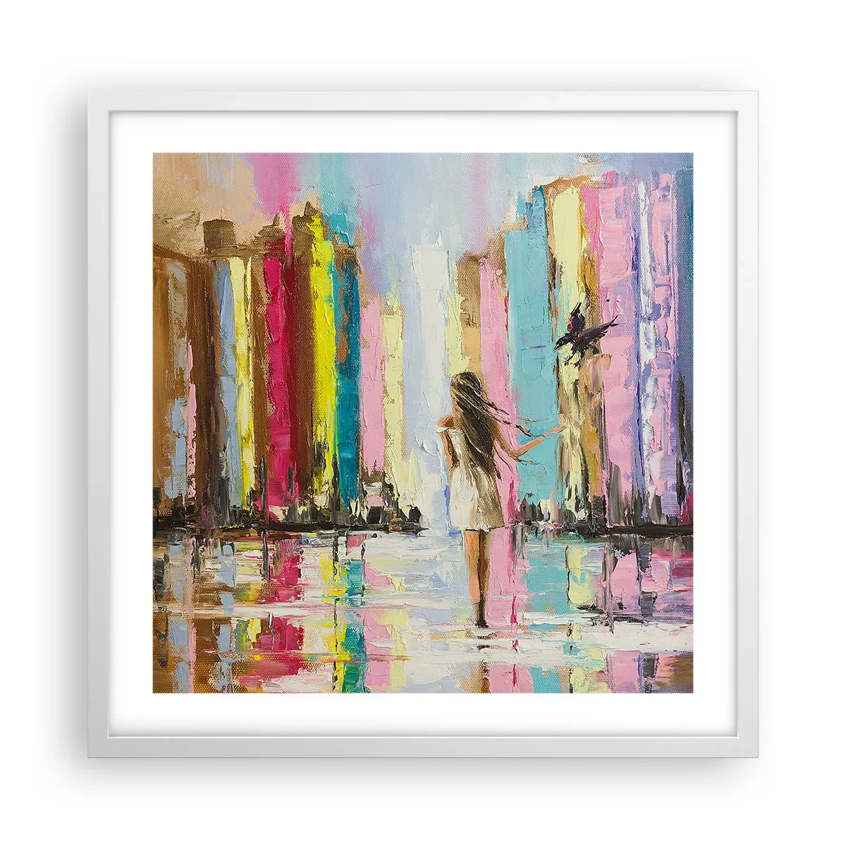 Affisch i vit ram - Kom med mig - 50x50 cm