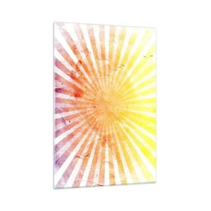 Glastavla - Bild på glas - Solupp- och nedgångar - 70x100 cm