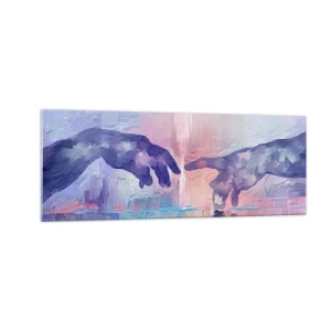 Glastavla - Bild på glas - Den gudomliga gnistan av liv - 140x50 cm