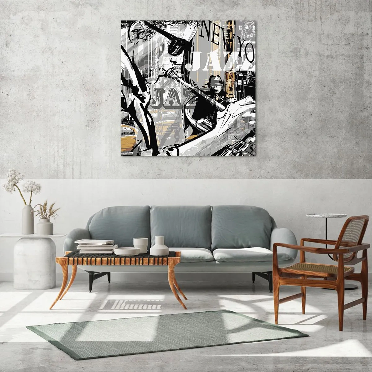 Glastavla - Bild på glas - I New Yorks rytm - 40x40 cm