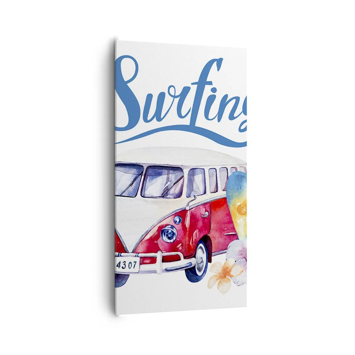 Canvastavla - Bild på duk - Gurka - en klassiker för surfaren - 65x120 cm