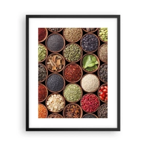 Affisch i svart ram - Världens alla smaker - 40x50 cm