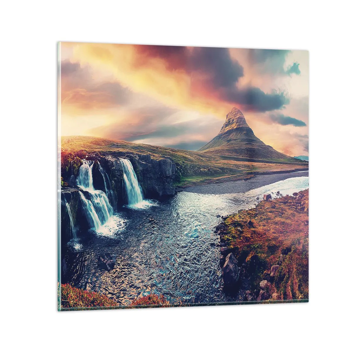 Glastavla - Bild på glas - I naturens majestät - 40x40 cm