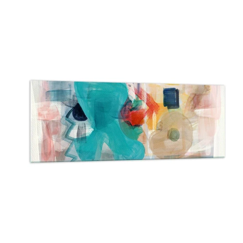 Glastavla - Bild på glas - Ett färgglatt spel - 140x50 cm