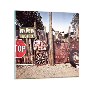 Glastavla - Bild på glas - Och tiden står stilla - 40x40 cm