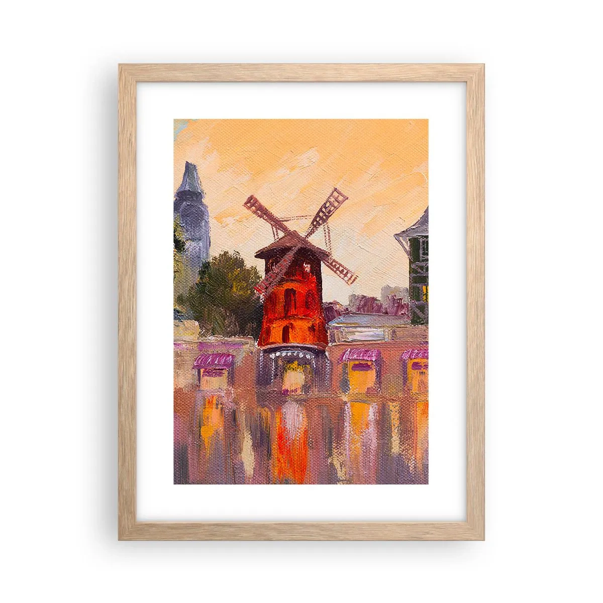 Affisch i ram av ljusek - Ikoner av Paris – Moulin Rouge - 30x40 cm