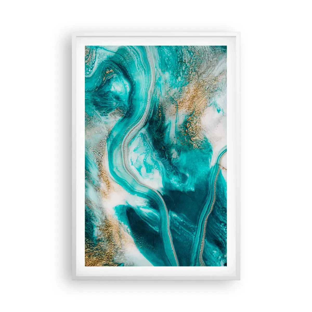 Affisch i vit ram - Guldflod - 61x91 cm