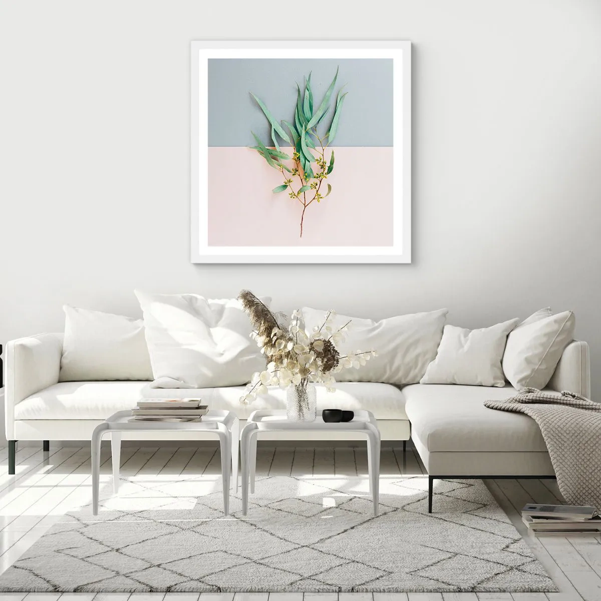 Affisch i vit ram - Pastellens subtilitet - 60x60 cm