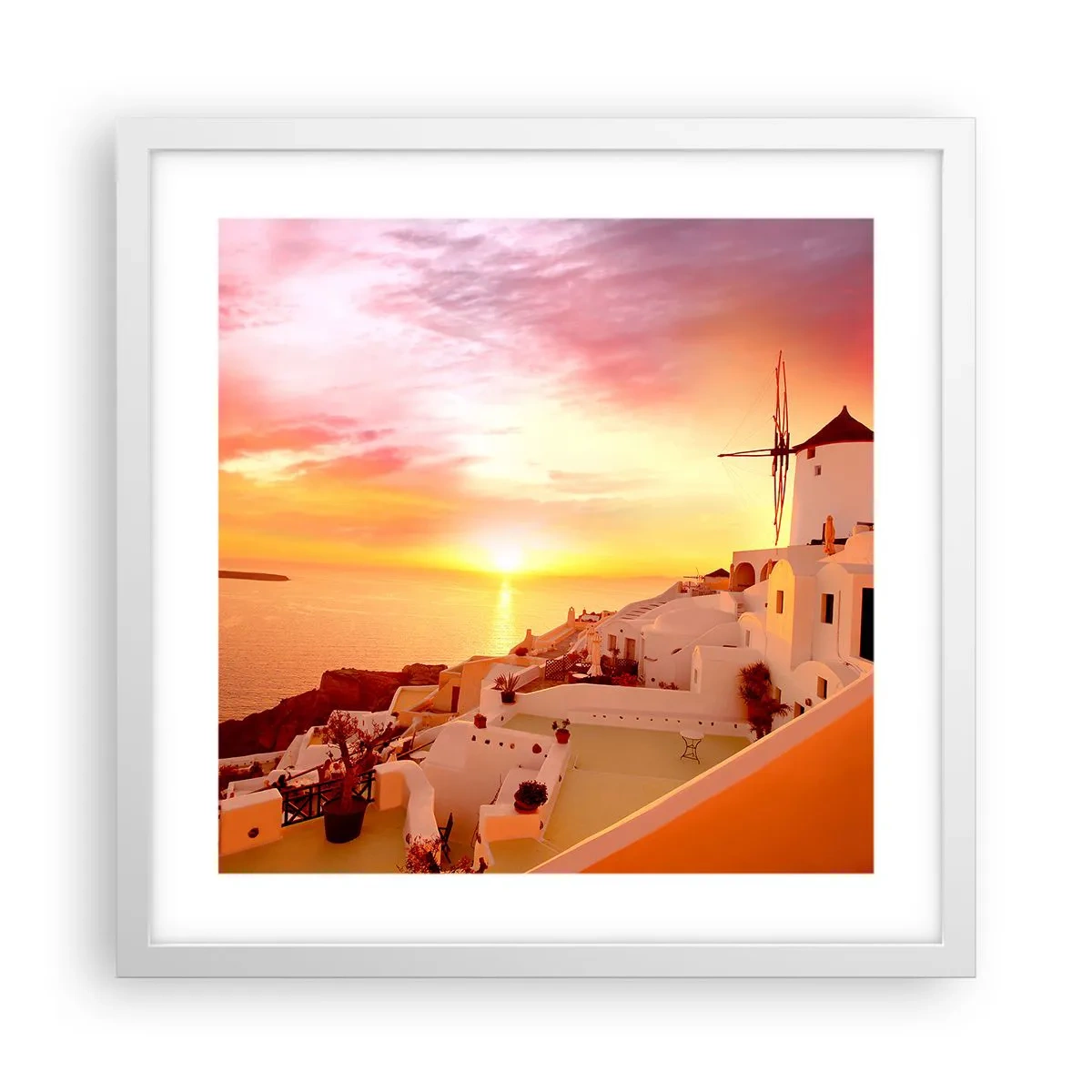 Affisch i vit ram - Smälta sig in i vitt och guld - 40x40 cm