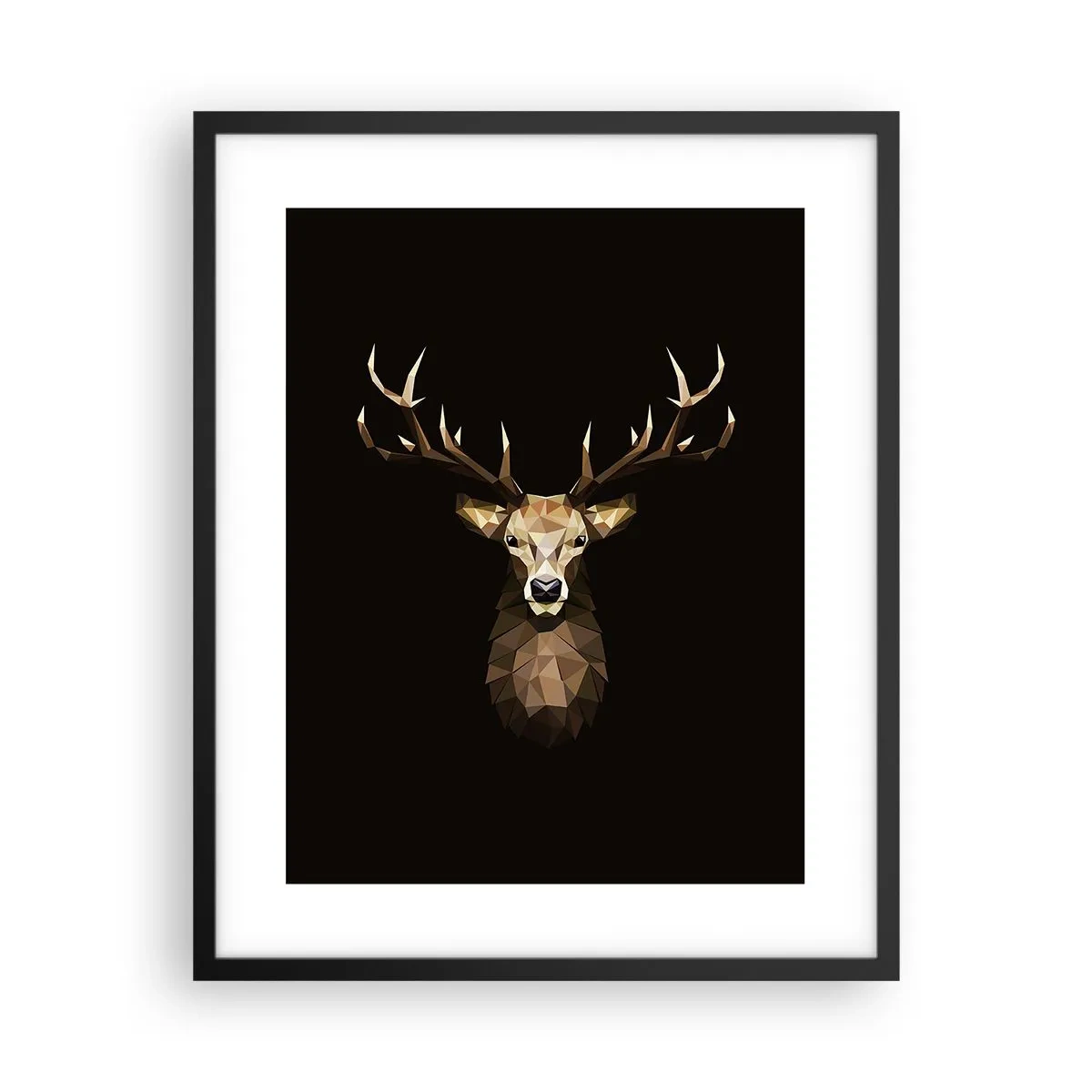 Affisch i svart ram - Kubistisk hjort - 40x50 cm