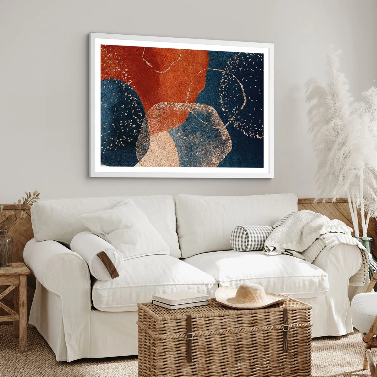 Affisch i vit ram - Existensens lätthet - 100x70 cm