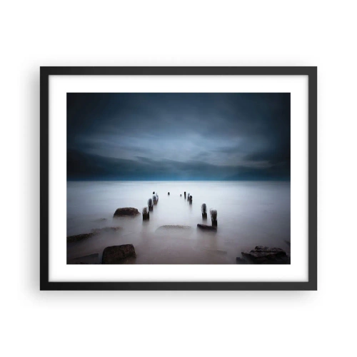 Affisch i svart ram - Fundersam sjö - 50x40 cm