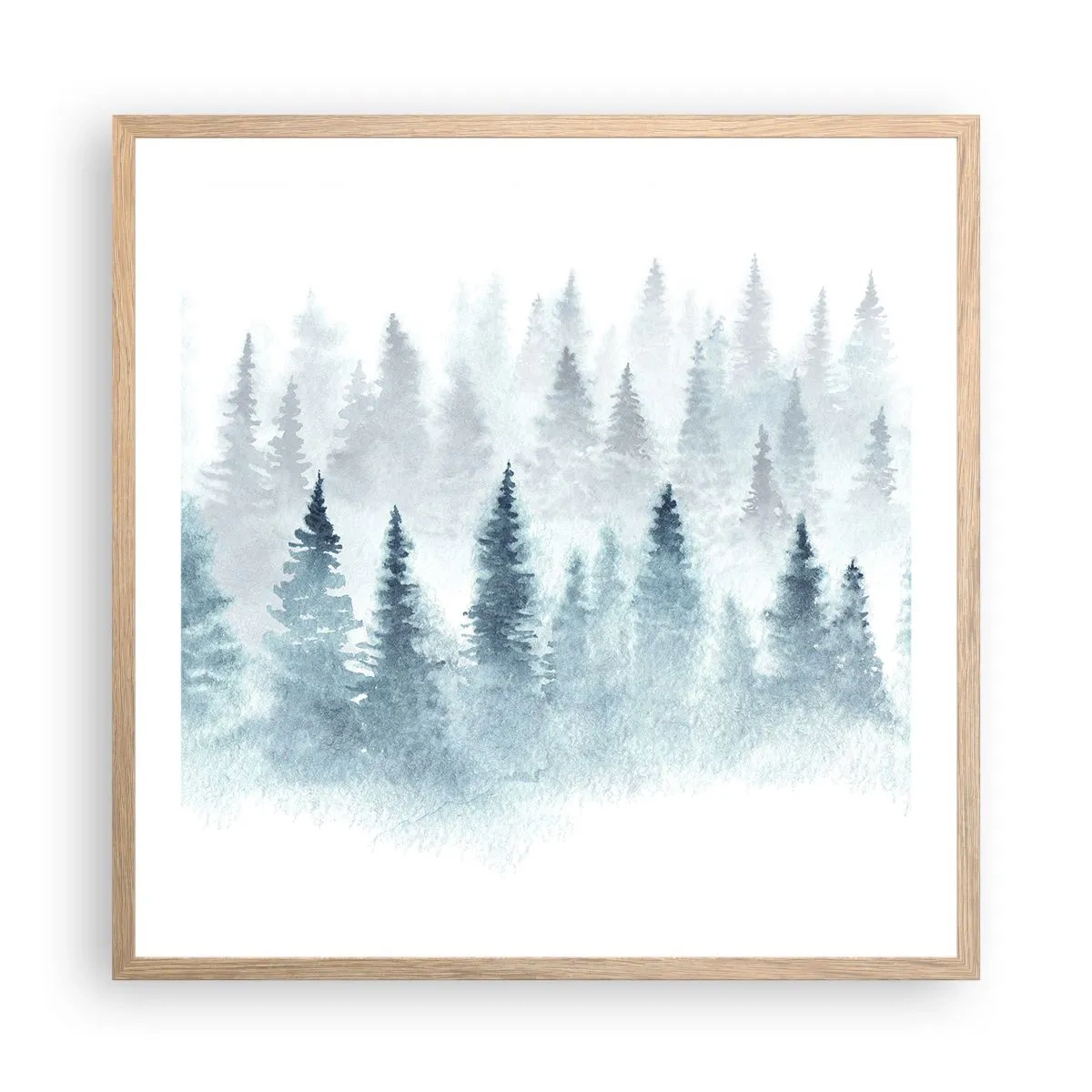 Affisch i ram av ljusek - Insvepta i dimma - 60x60 cm