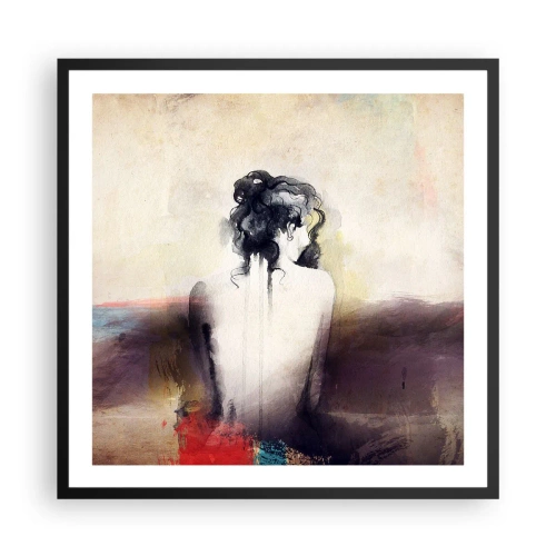 Affisch i svart ram - Moderata linjer, ovala former - 60x60 cm