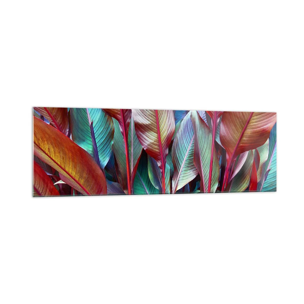 Glastavla - Bild på glas - En färgglad tätskog - 160x50 cm