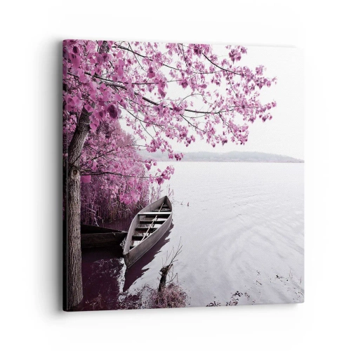 Canvastavla - Bild på duk - I rosa tystnad - 40x40 cm