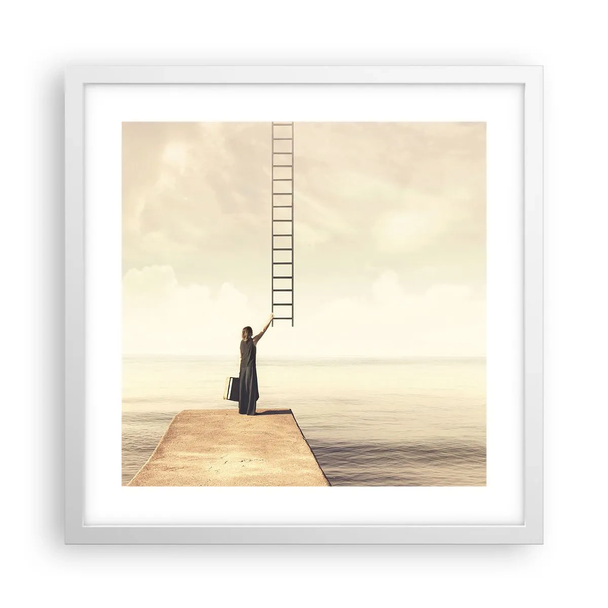 Affisch i vit ram - Magisk resa - 40x40 cm