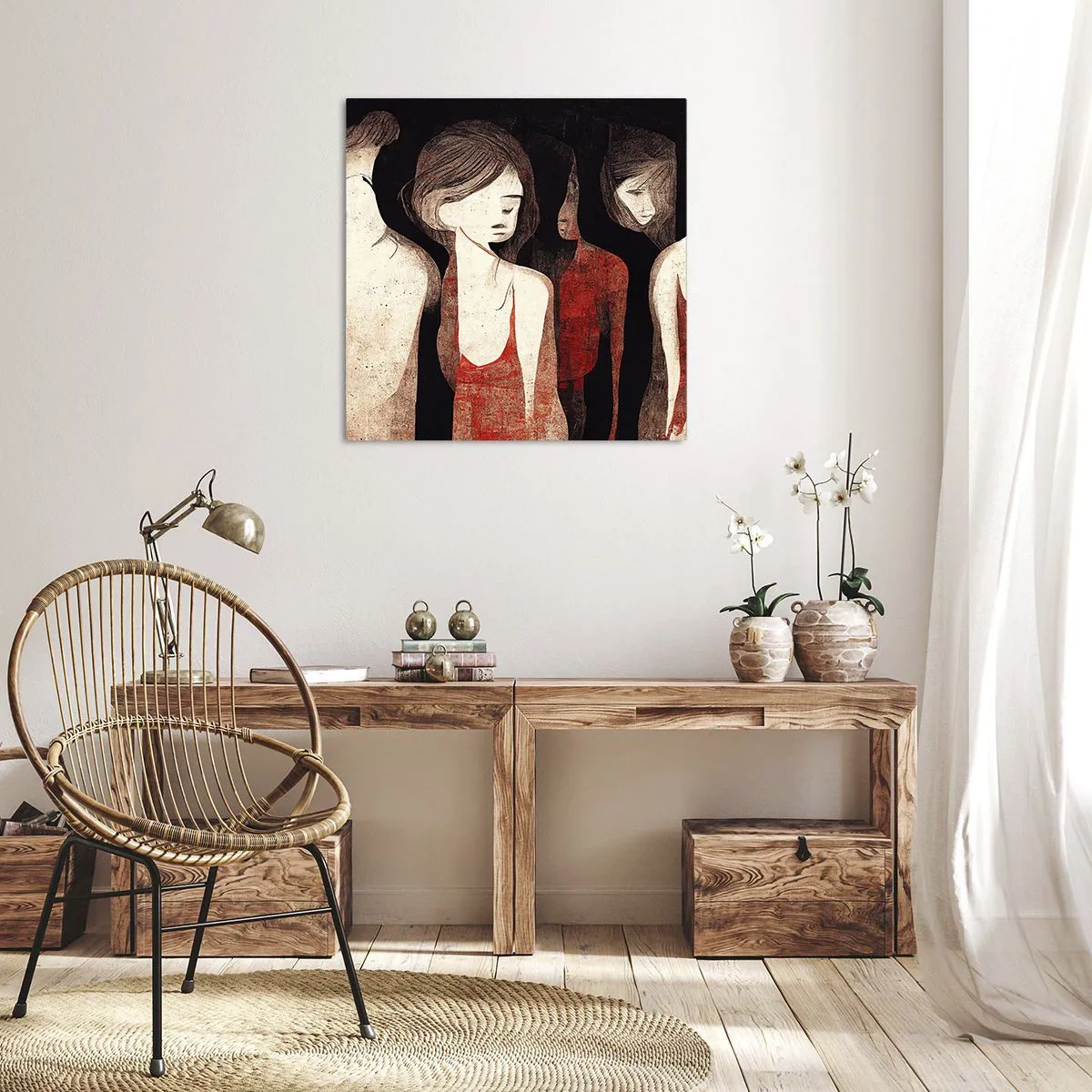Canvastavla - Bild på duk - Madonnor av mörker - 30x30 cm