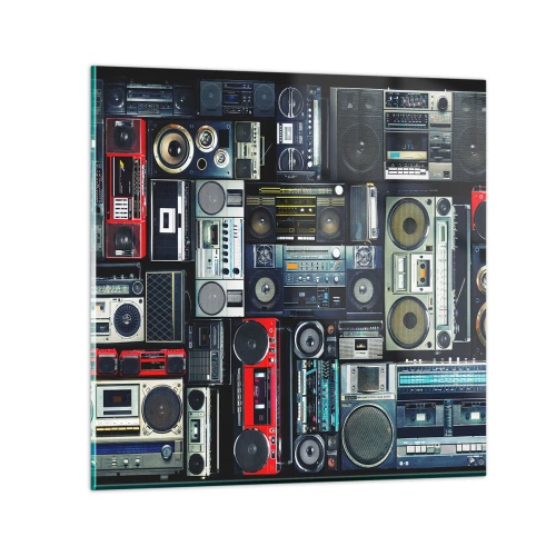 Glastavla - Bild på glas - Längtan efter 80-talet - 30x30 cm