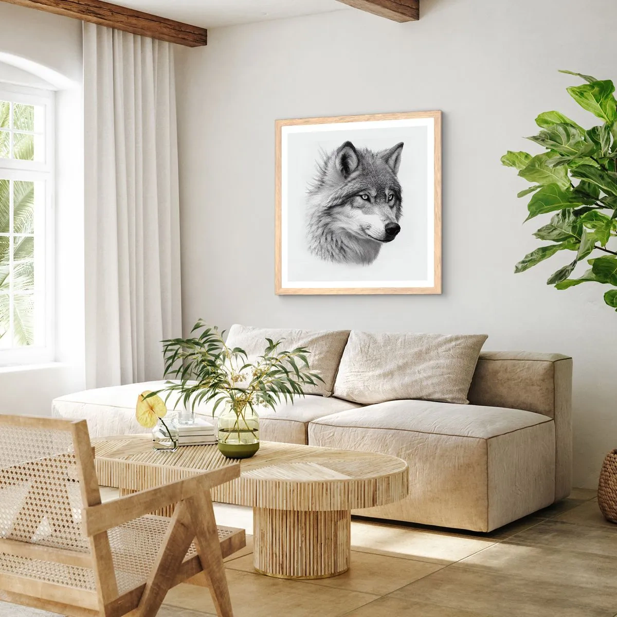 Affisch i ram av ljusek - Alfa - utan tvekan - 60x60 cm